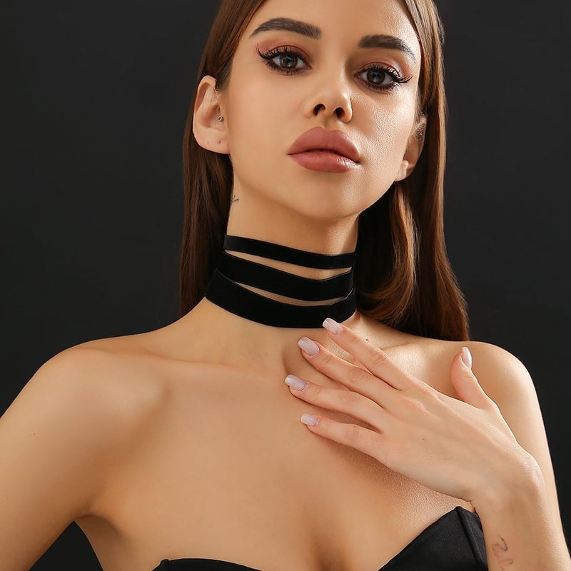 yfstyle Black Choker Necklaces Set: Adjustable Black Velvet Chokers for Women Gothic Accessories - Image 2